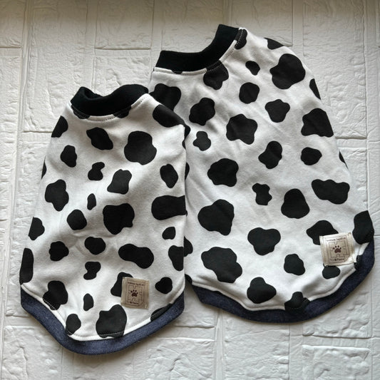 定番うしタンクトップ  ブラック × デニム w16